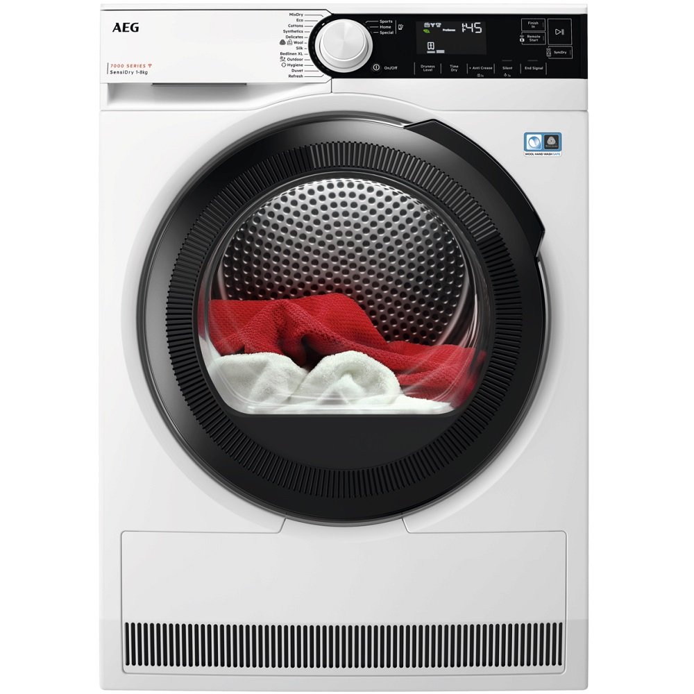 מייבש כביסה כולל משאבת חום - 8 ק"ג AEG א.א.ג. SensiDry Series 7000 T7384OBCM