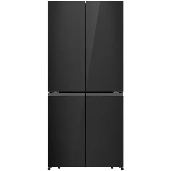 מקרר 4 דלתות מקפיא תחתון - 482 ליטר Hisense הייסנס RQ58 זכוכית שחורה