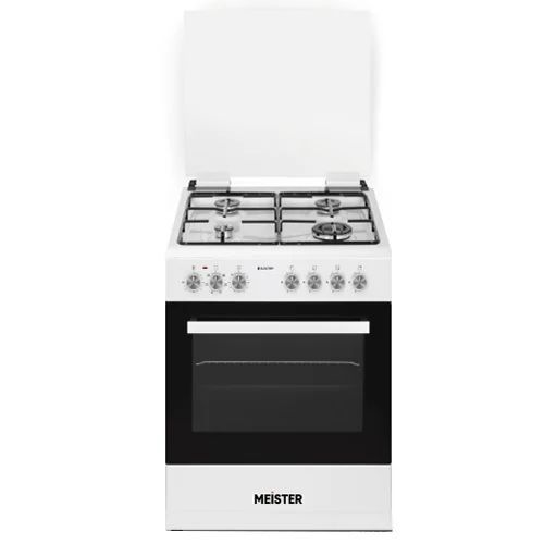 תנור משולב כיריים גז - 4 להבות Meister מייסטר M6060W לבן