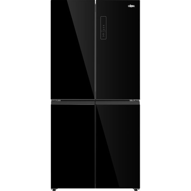 מקרר 4 דלתות - 601 ליטר General ג'נרל GE665GB זכוכית שחורה